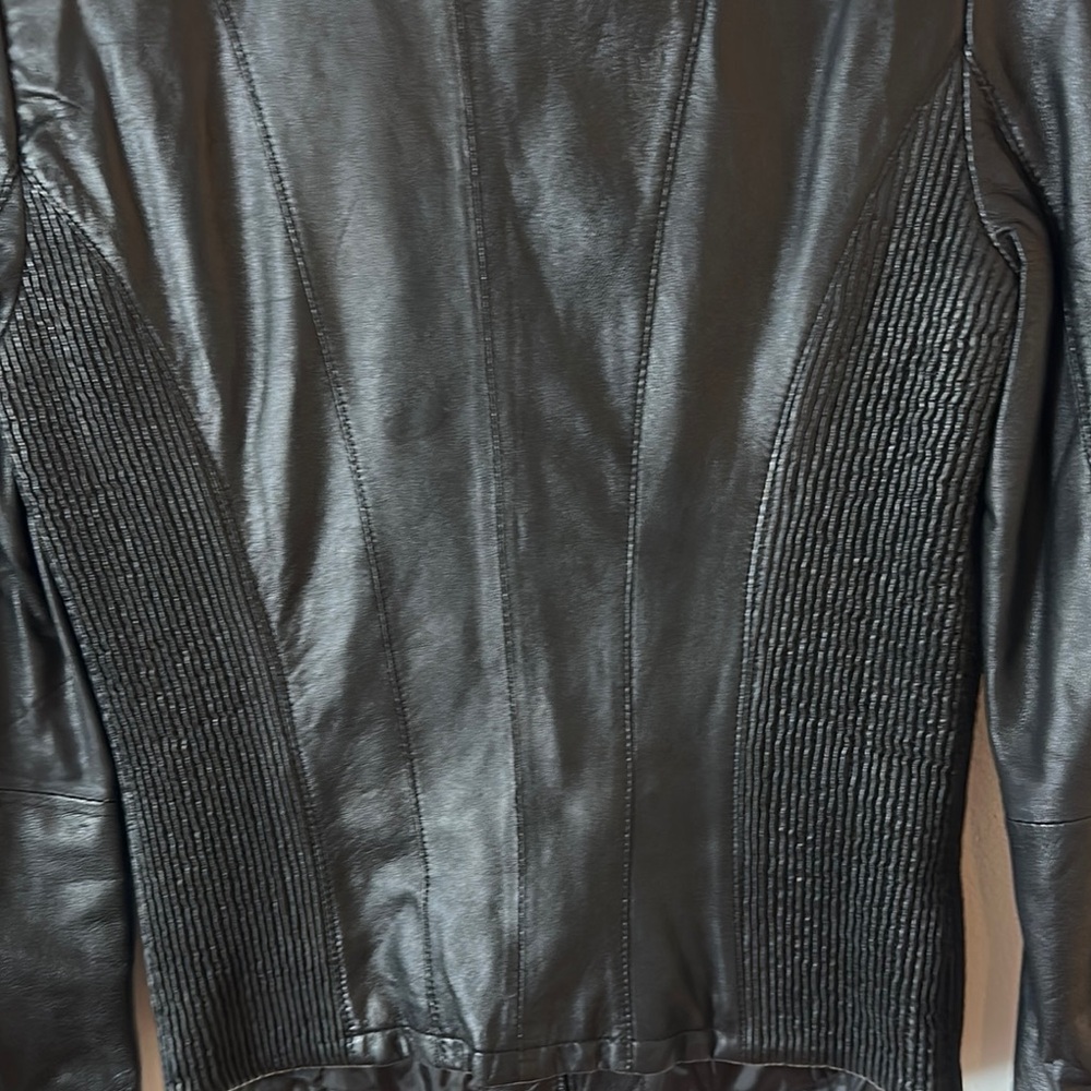 Zara Basic Black Leather Jacket - image 5